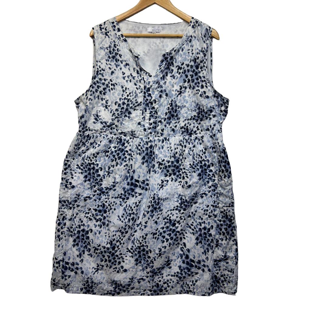 W.Lane Blue Cotton Dress - Size 20
