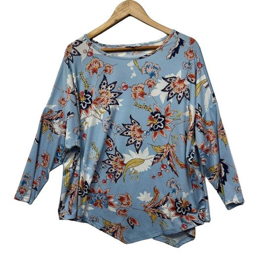 W.Lane Blue Floral Top - Size XL