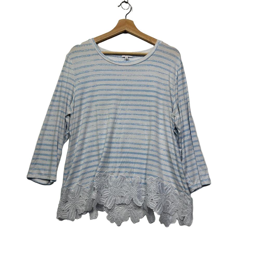 W.Lane Blue Striped Top - Size L