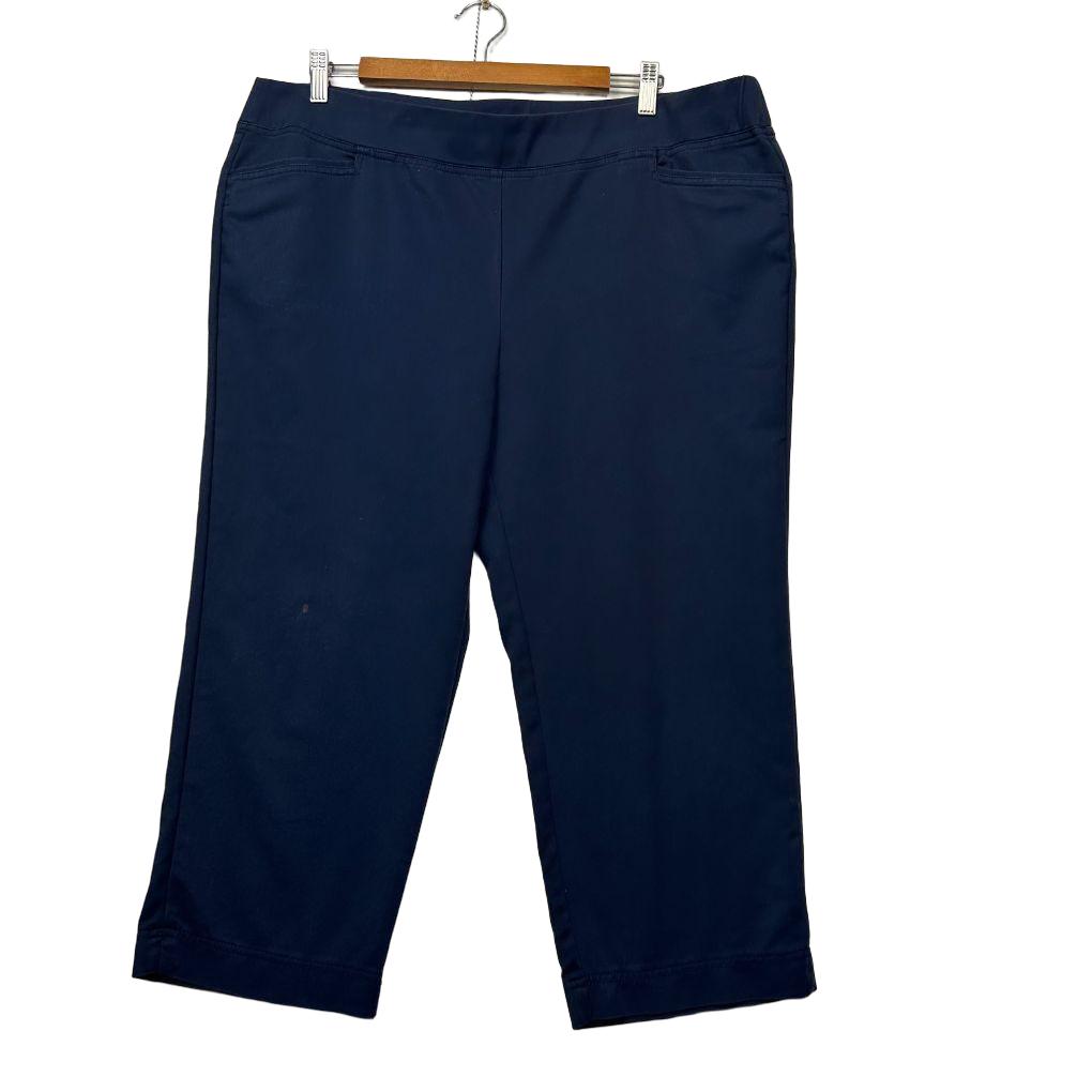 W.Lane Navy Cropped Pants - Size 18 (fault)