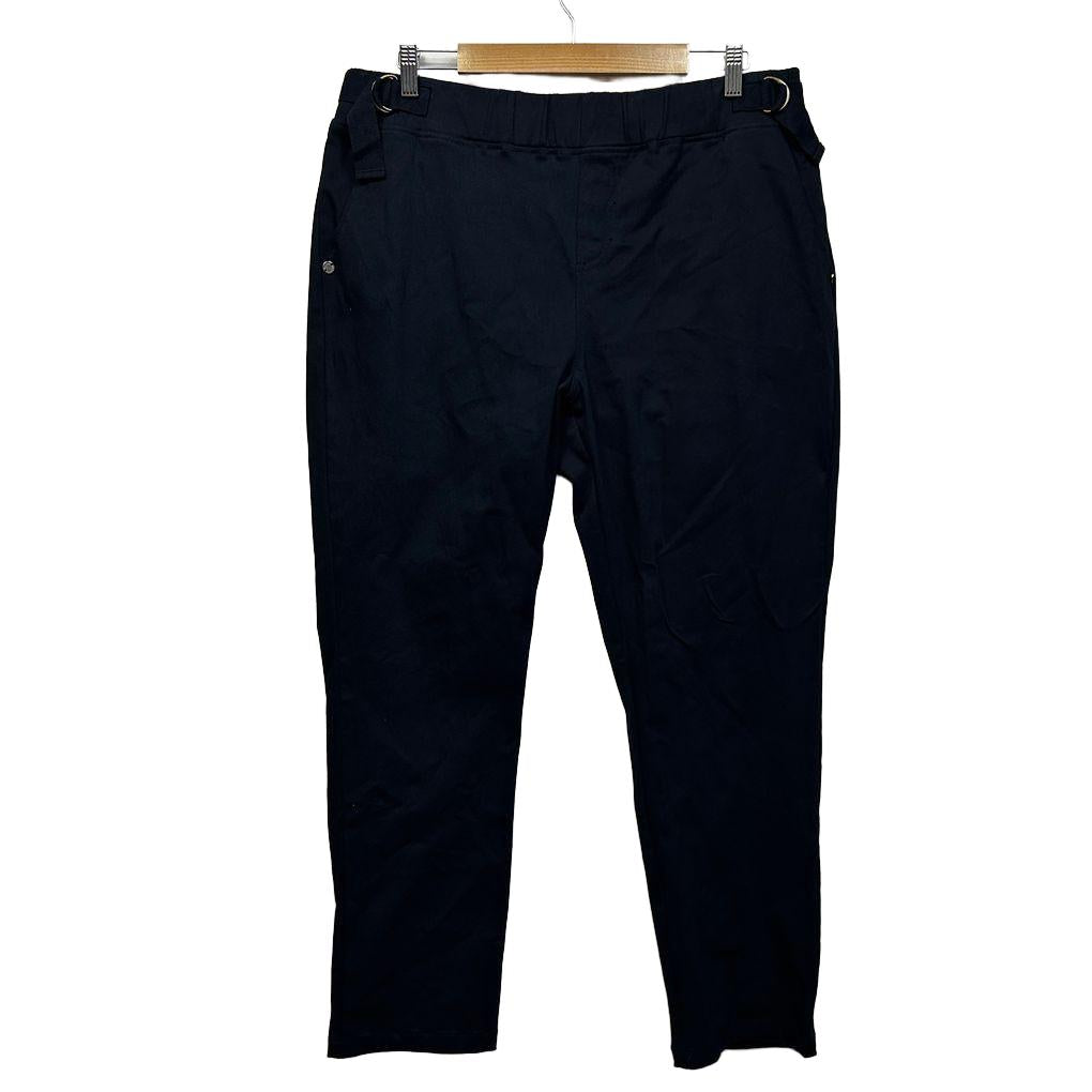 W.Lane Navy Plus Size Cotton Pants - Size 18