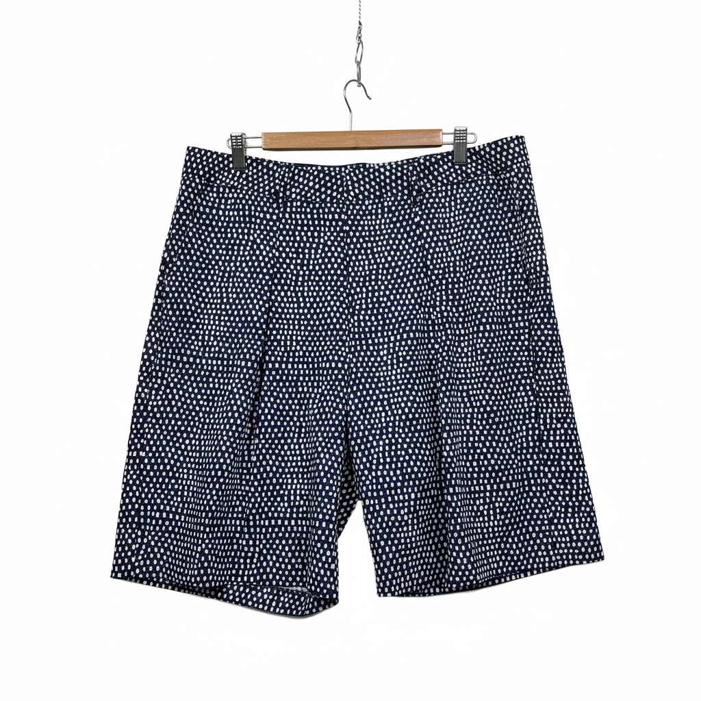 W.Lane Navy and White Geometric Print Short - Size 16
