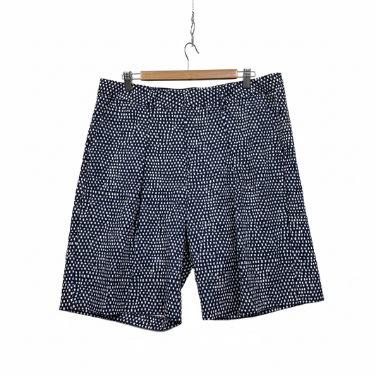 W.Lane Navy and White Geometric Print Short - Size 16