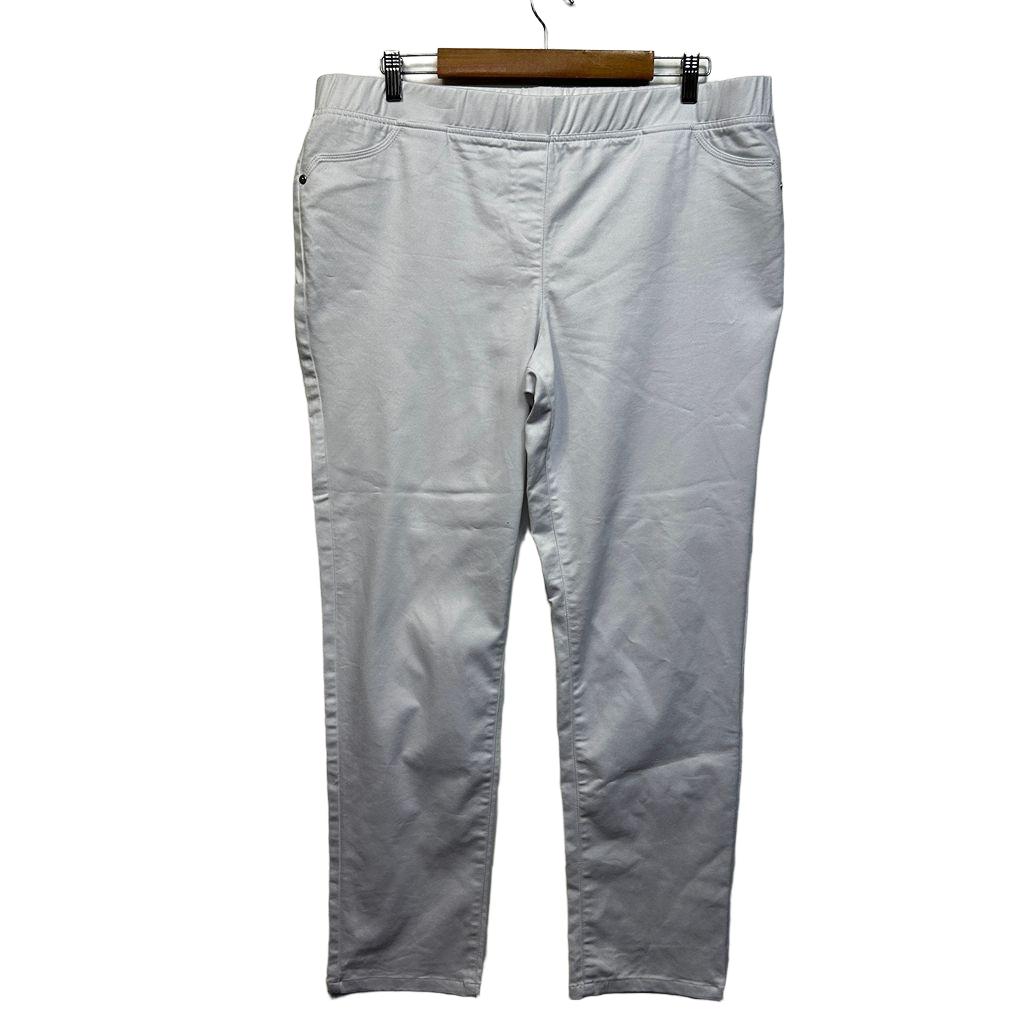 W.Lane White Plus Size Cotton Pants - Size 18