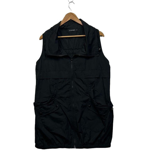 Whispers Zip Up Black Vest - Size L