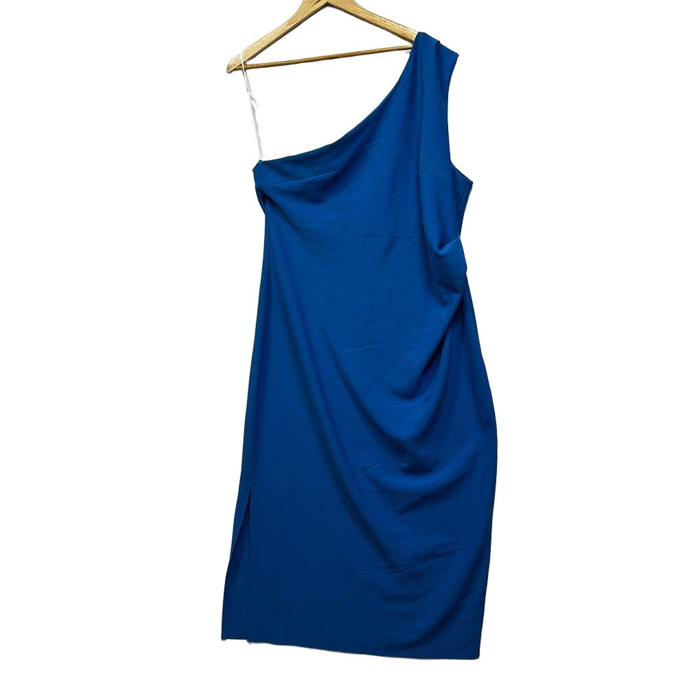 White Closet Blue One Shoulder Dress - Size 20