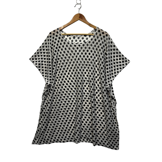 White Polka Dot Sheer Tunic Top - Size 16/18?