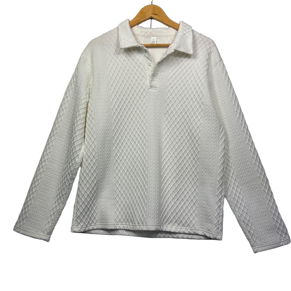 White Textured Top - Size L (Fault- mark)