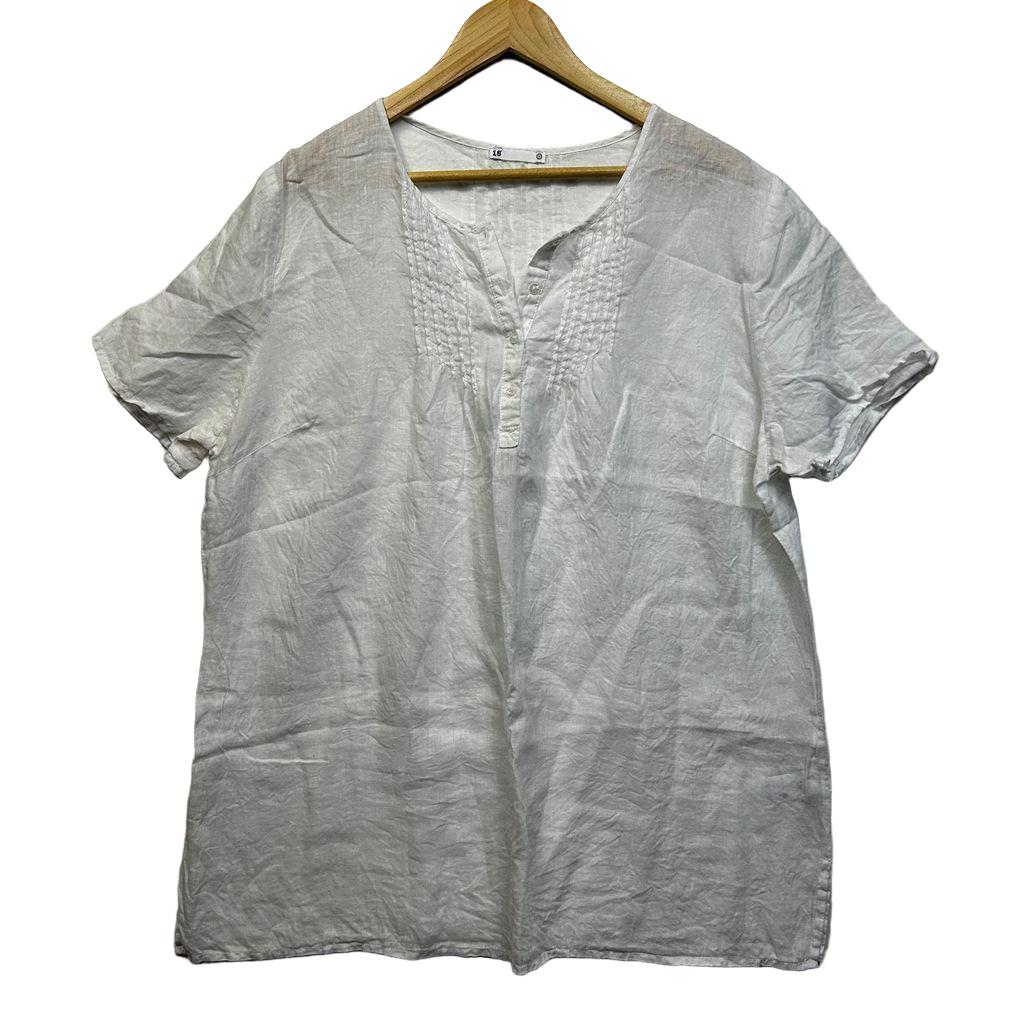 Target White Linen Top - Size 18