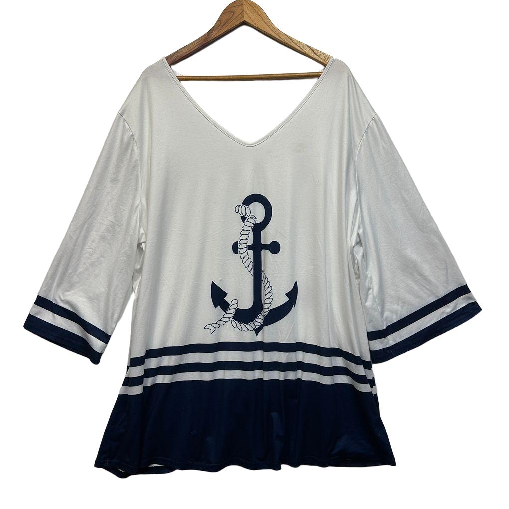 Anchor Print Top - Size 5XL