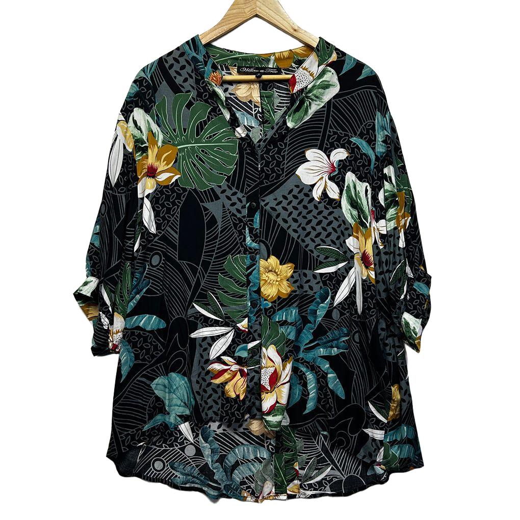 Willow & Tree Black Floral Top - Size 16