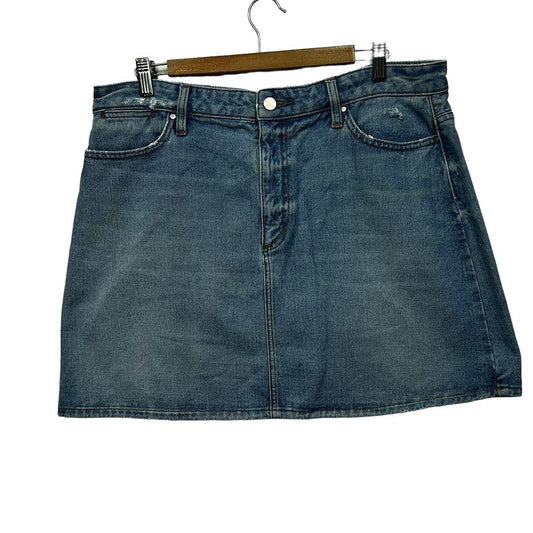 Witchery Blue Cotton Denim Skirt - Size 16