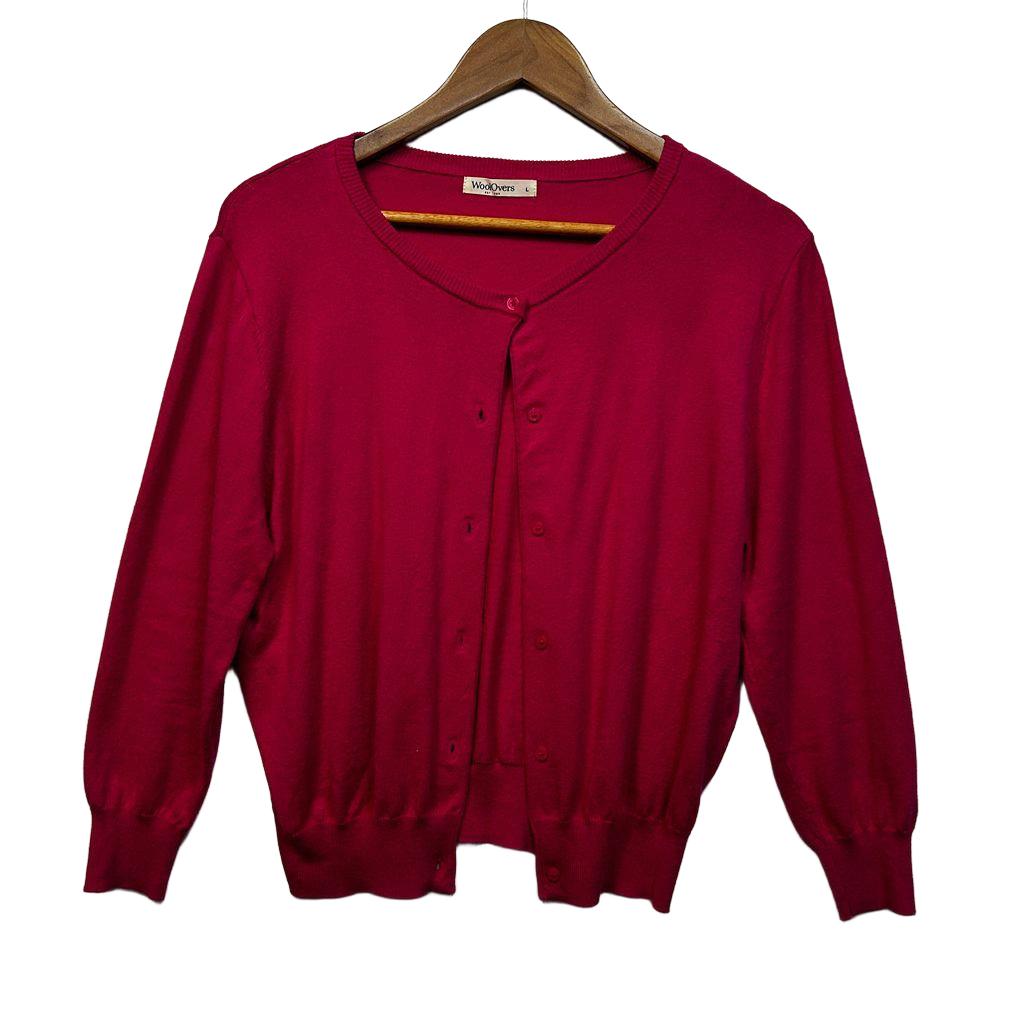 WoolOvers Pink Cotton Cotton Silk Cardigan - Size L