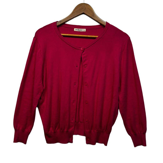 WoolOvers Pink Cotton Cotton Silk Cardigan - Size L