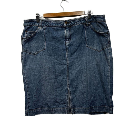 Xrd Denim Blue Cotton Skirt - Size 16