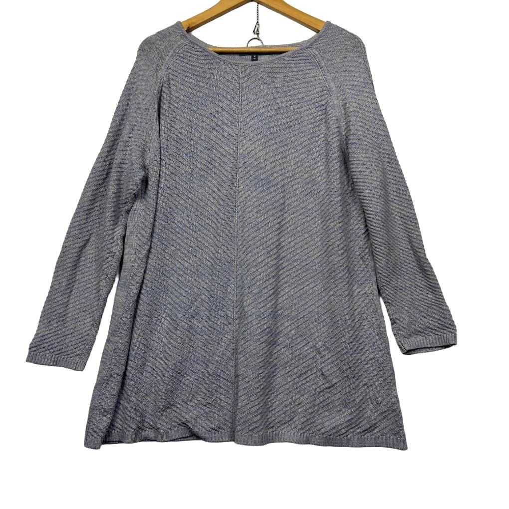 Yarra Trail Grey Cotton Knit Tunic - Size 16/18 W/M
