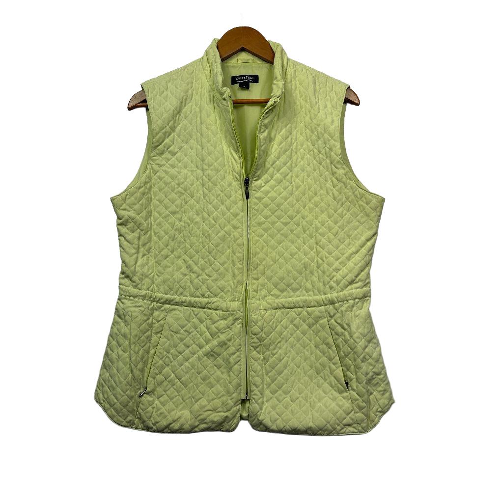 Yarra Trail Lime Green Quilted Vest - Size 14