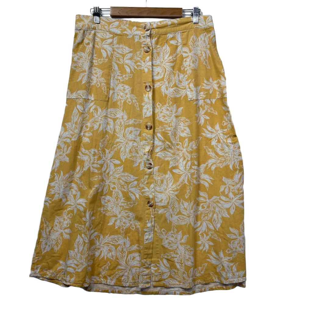 Piping Hot Yellow Cotton Maxi Skirt - Size 18