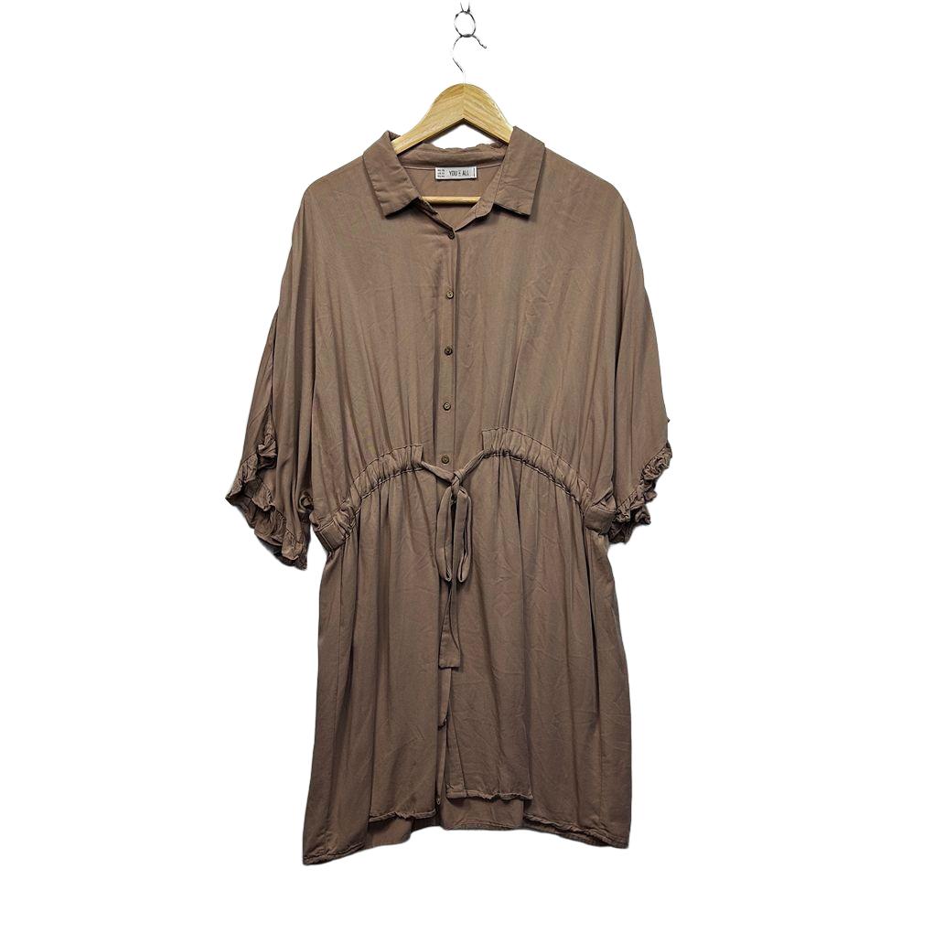 You + All Brown Shirt Dress - Size 16