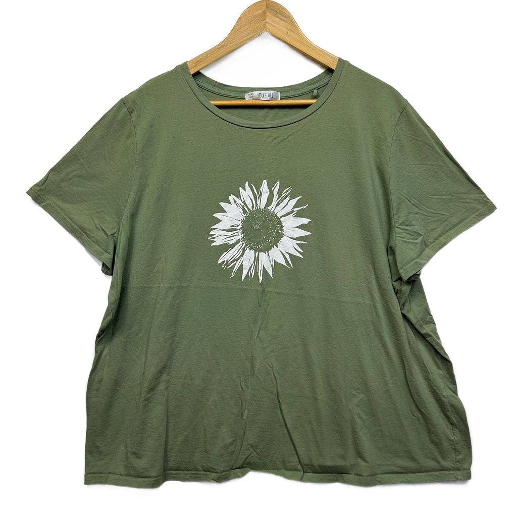 You + All Green Cotton Tee - Size 24