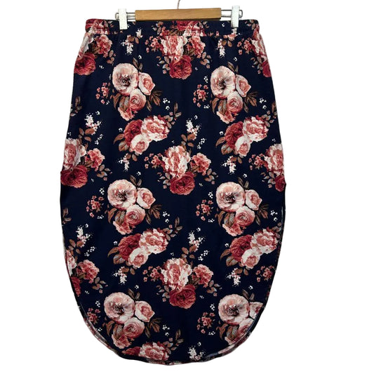 You + All Navy Floral Skirt - Size 18