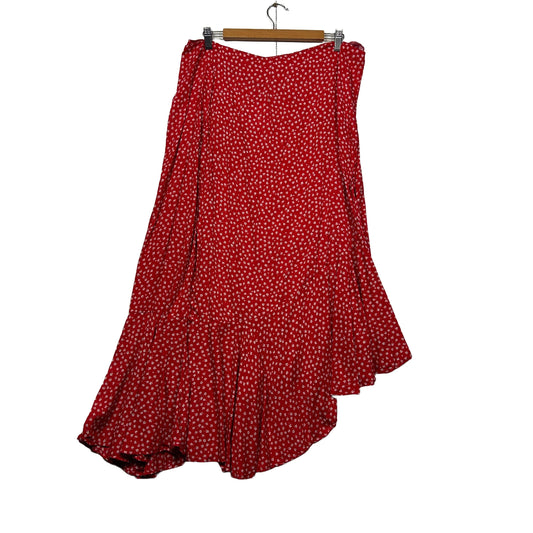 You + All Red Floral Skirt - Size 18