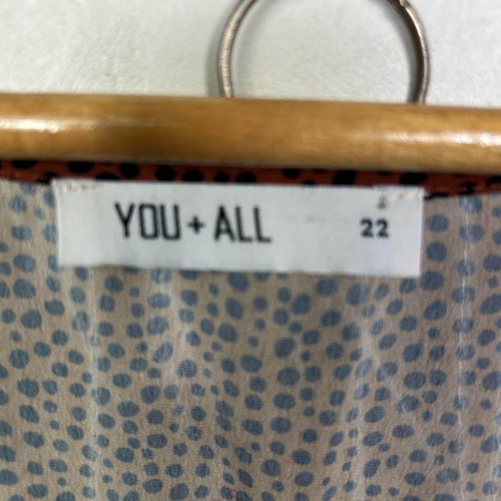 You+All Brown Spotted Tiered Dress - Size 22