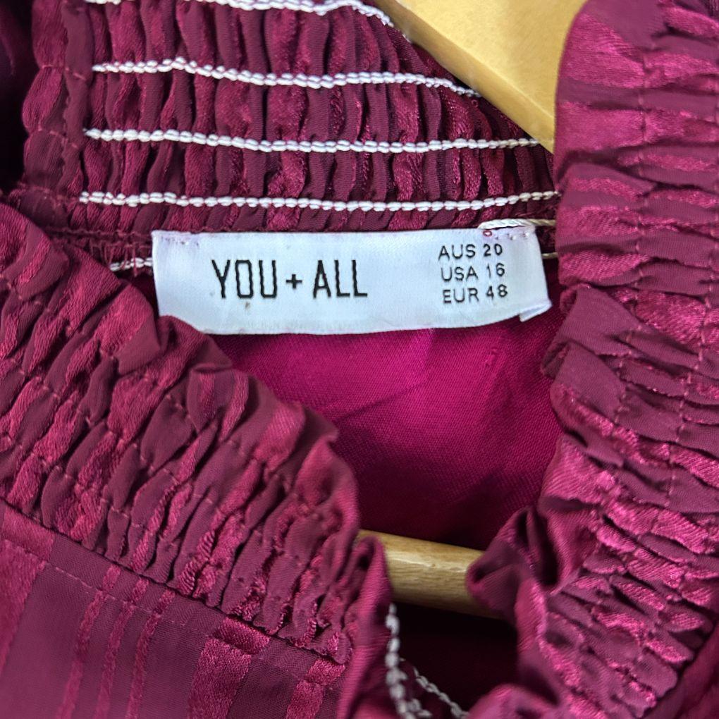 You+All Magenta Hi Neck Dress - Size 20