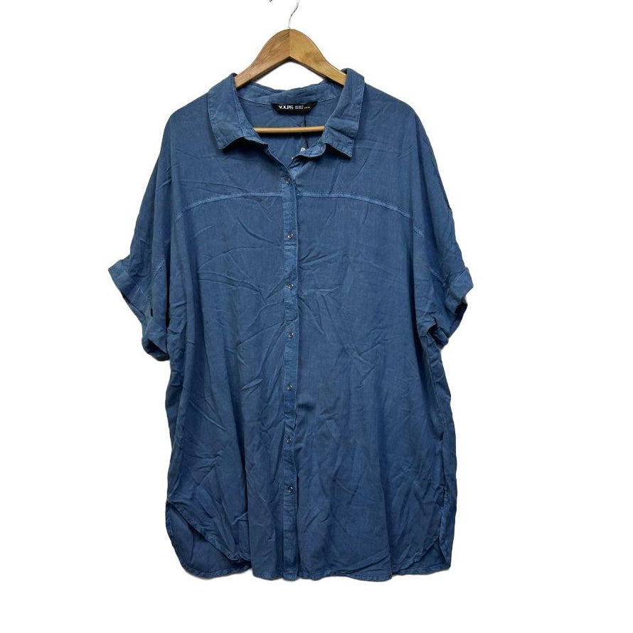Yours Blue Chambray Shirt - Size 26-28