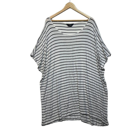 Yours White Striped Top - Size 30-32