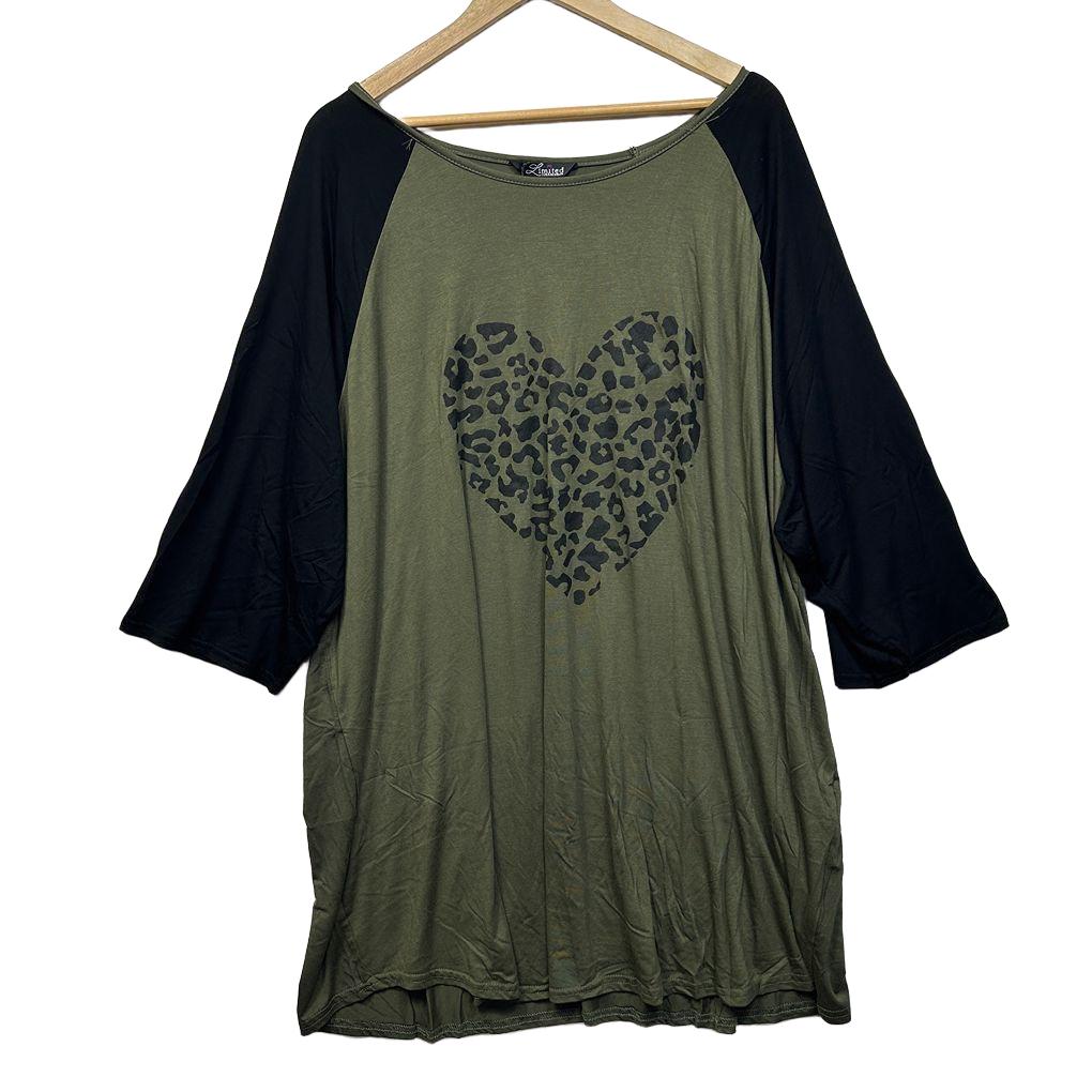 Yours Khaki Print Top - Size 30-32