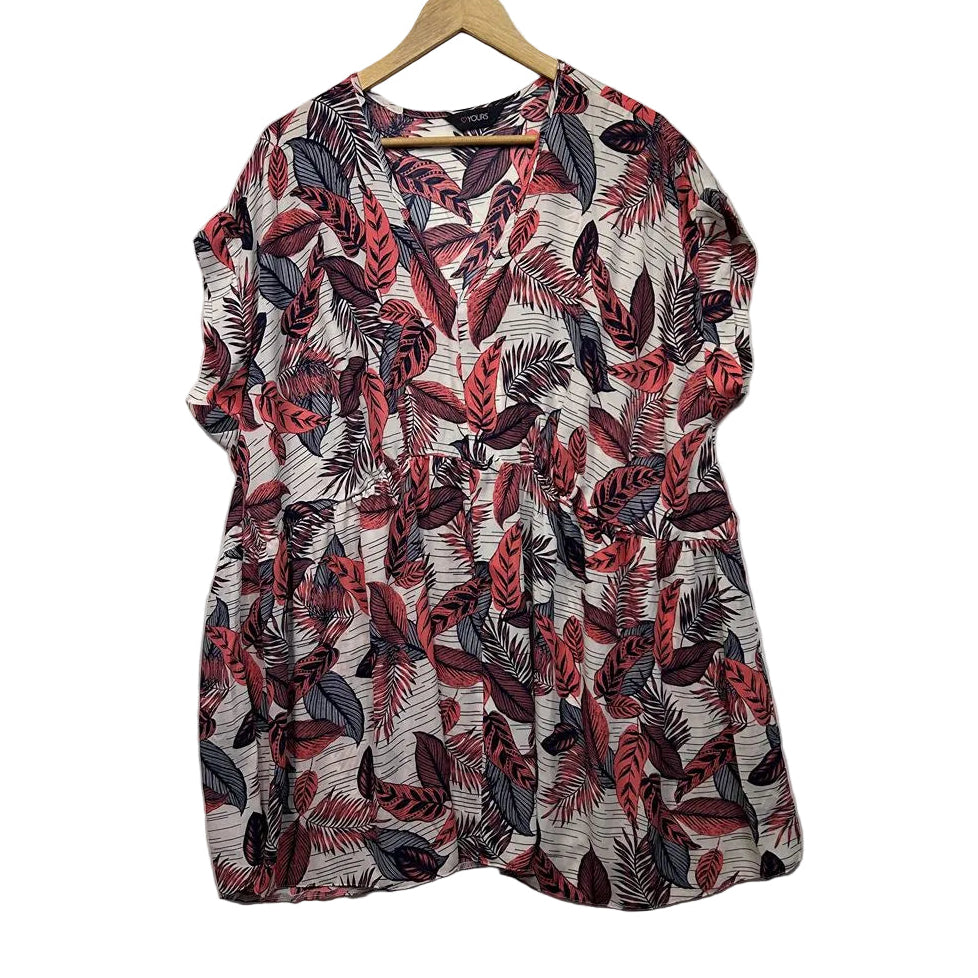 Yours Leaf Print Top - Size 22-24