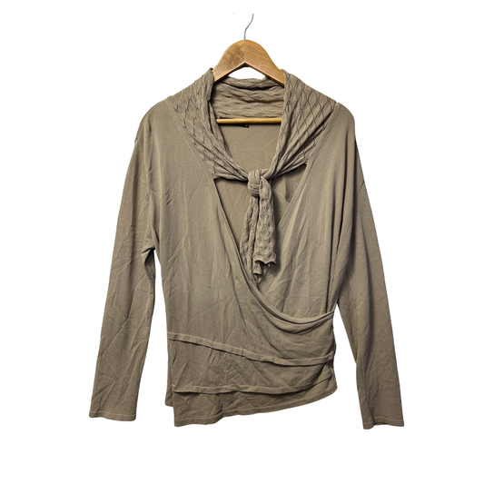 Zaket & Plover Beige Cowl Neck Top - Size XL