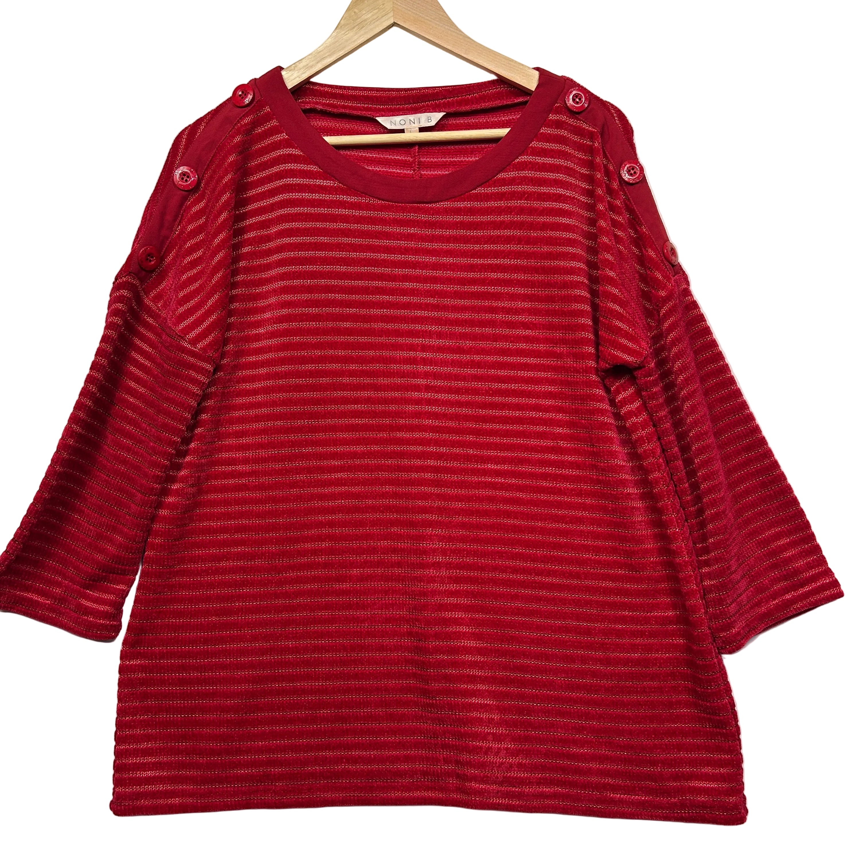 Noni B Red Striped Top - Size L