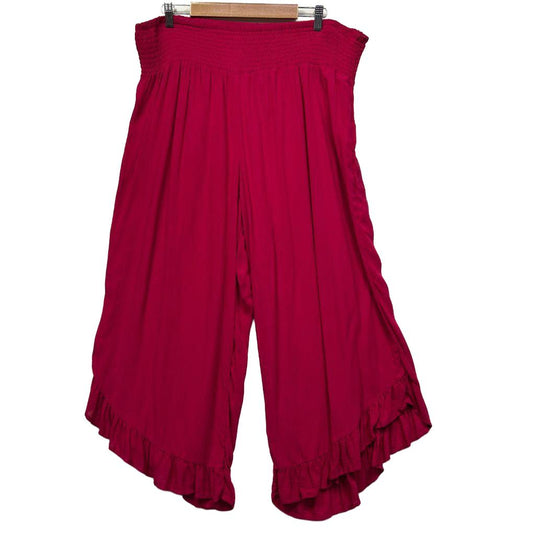 Red pants front view