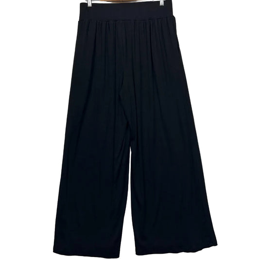 Black wide leg pants front view