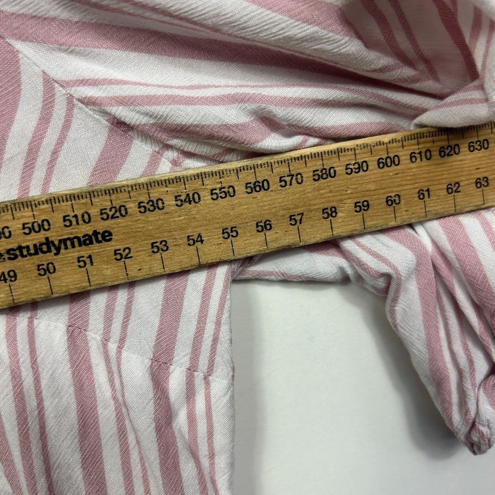 Just Jeans Pink & White Striped Tie-Front Blouse - Size 16