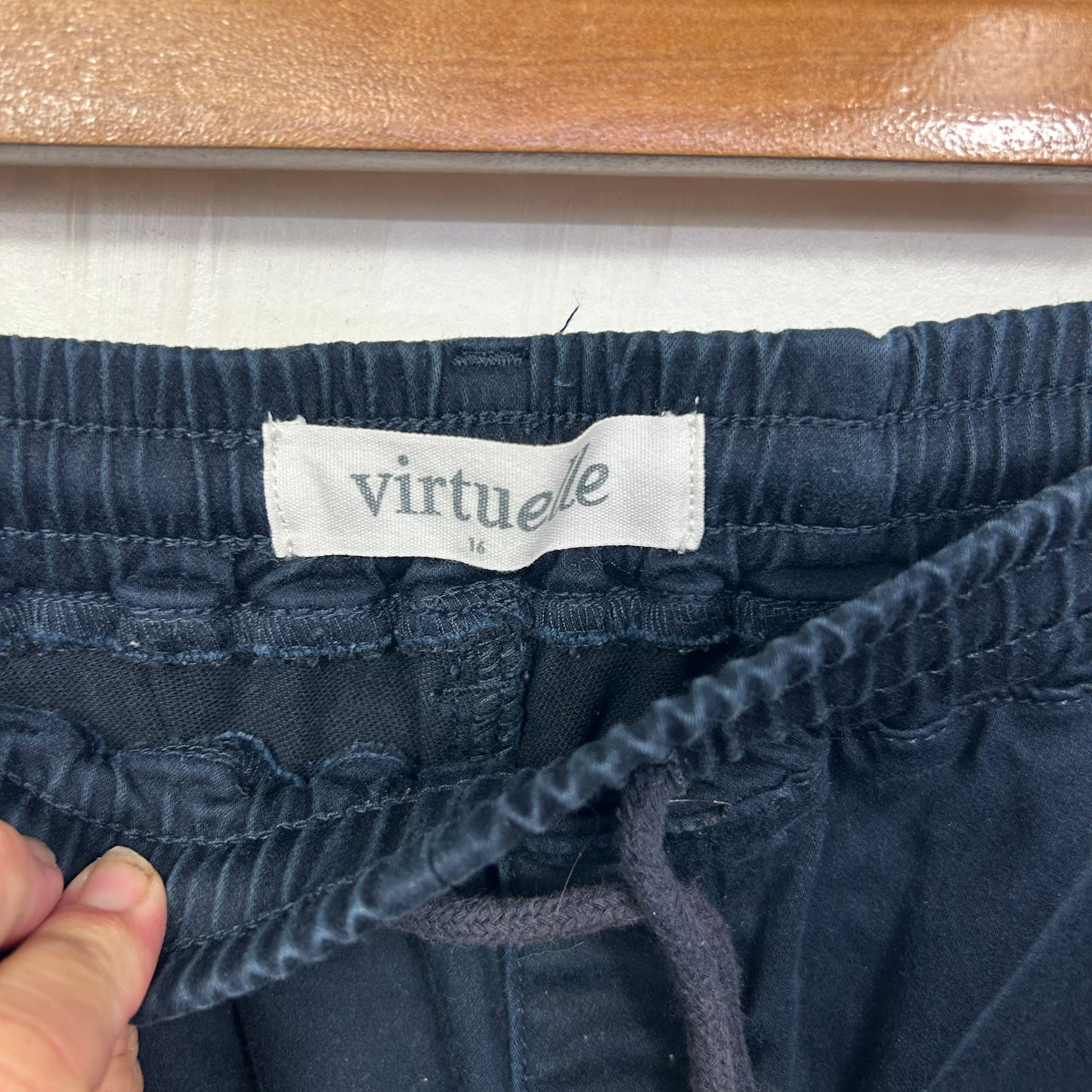 Navy shorts label detail view