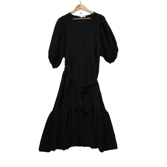 Preview Black Pleated Midi Dress - Size 18