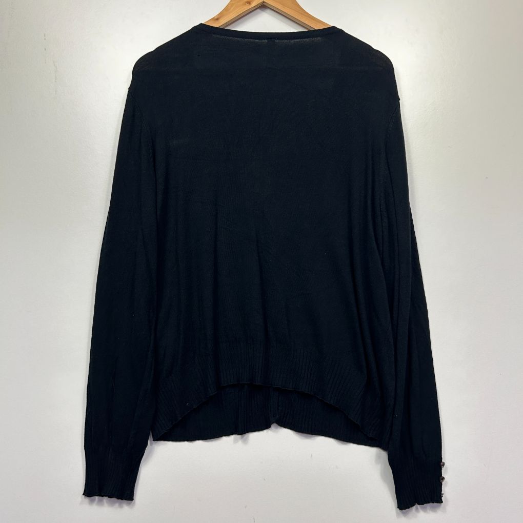 Black long sleeve top back view