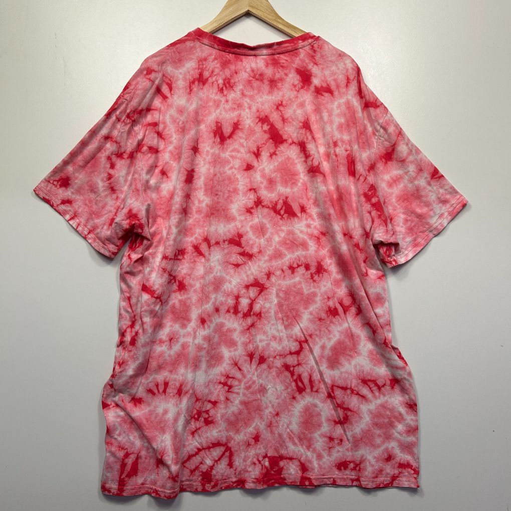 Red tie dye t-shirt dress front view