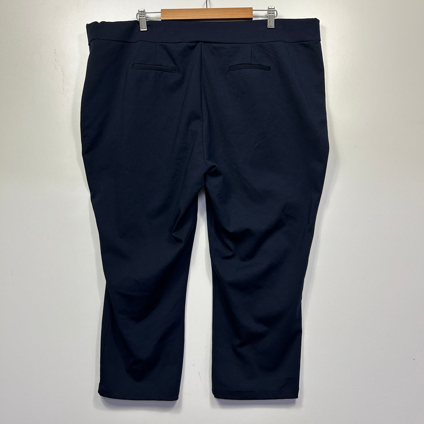 Navy blue capri pants back view