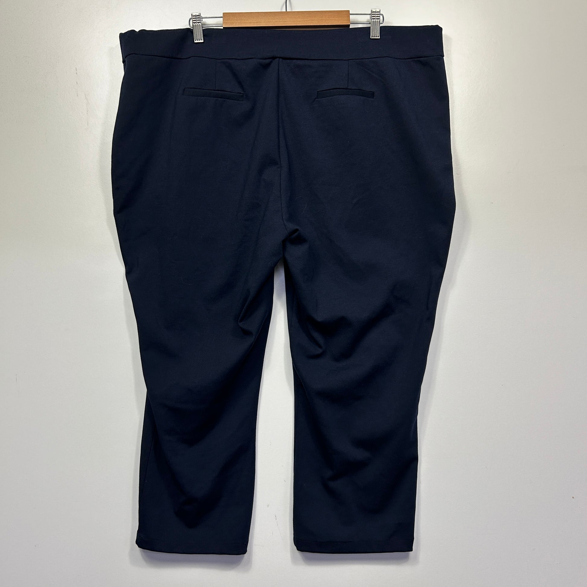 Navy blue capri pants back view