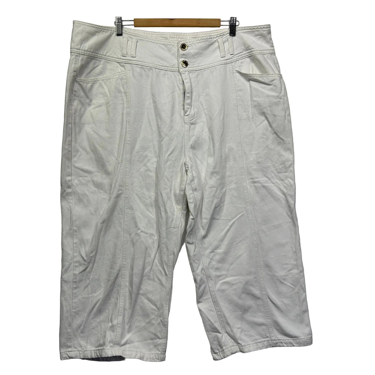 White capri pants front view