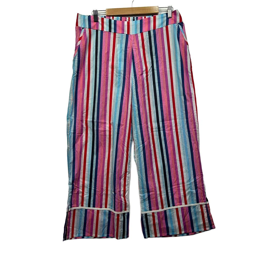 Adrift Multicoloured Striped Cotton Pants - Size 18/20/4XL
