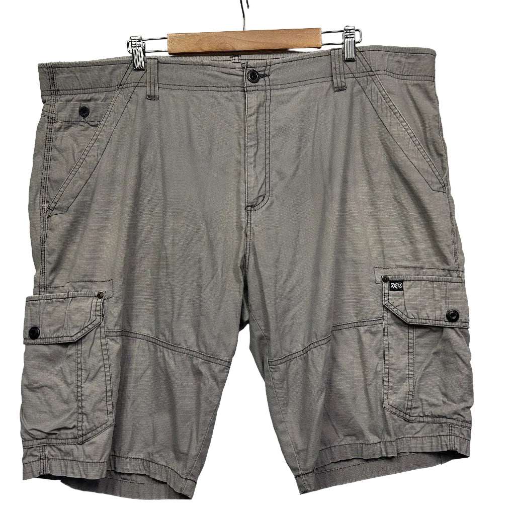 Grey cargo shorts front view