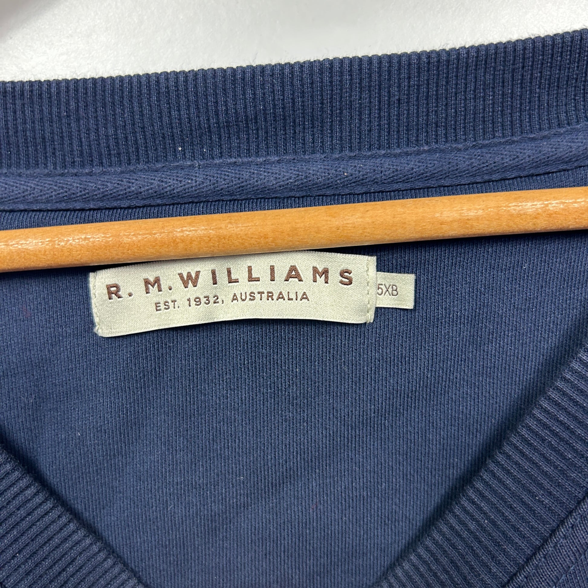 Blue jumper label detail view