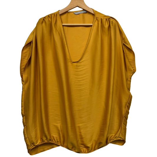 Mustard yellow blouse front view