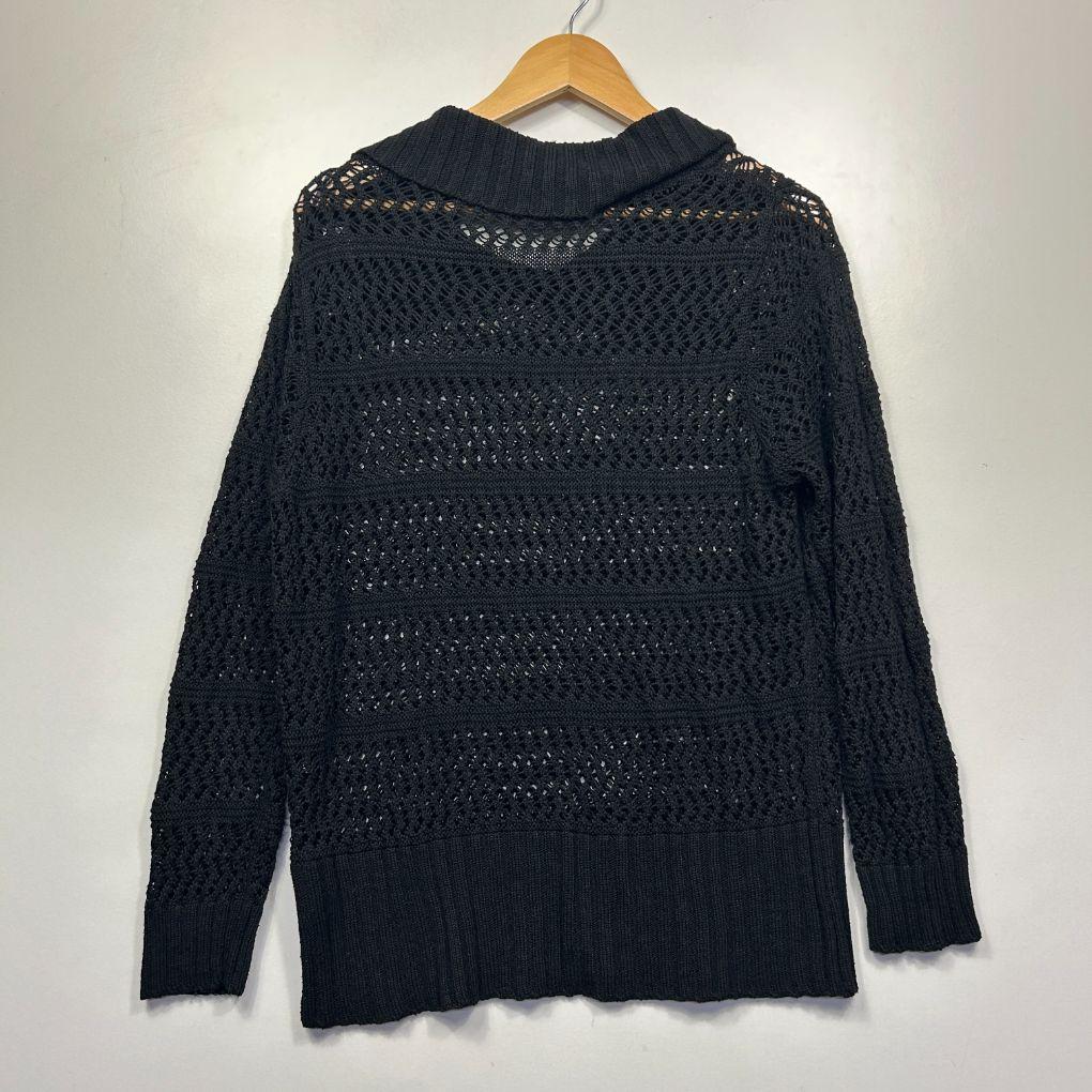 Millers Black Crochet Knit Sheer Jumper - Size XL