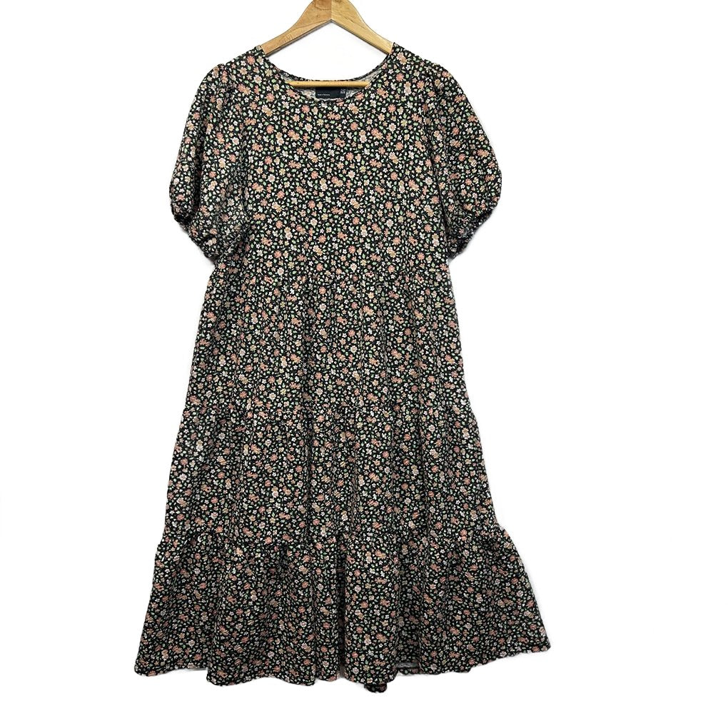 Asos Black Floral Maxi Dress - Size 14